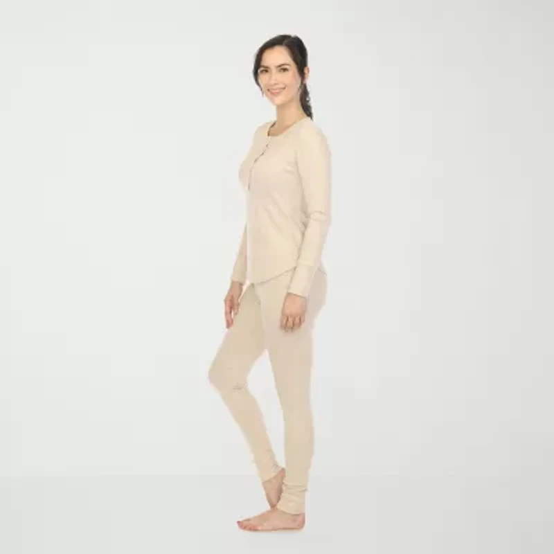 White Mark Womens Long Sleeve 2-pc. Pajama Sets