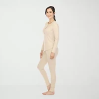 White Mark Womens Long Sleeve 2-pc. Pajama Sets