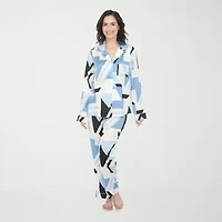 White Mark Womens Satin Long Sleeve 2-pc. Pajama Sets
