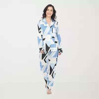 White Mark Womens Satin Long Sleeve 2-pc. Pajama Sets