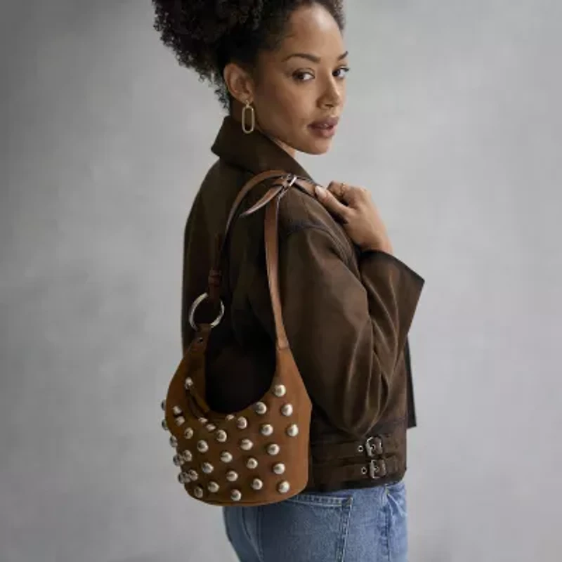 a.n.a Susan Genuine Suede Studded Crossbody Bag