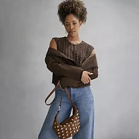 a.n.a Susan Genuine Suede Studded Crossbody Bag