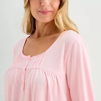 Adonna Womens Round Neck Long Sleeve Nightgown