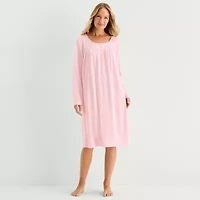 Adonna Womens Round Neck Long Sleeve Nightgown