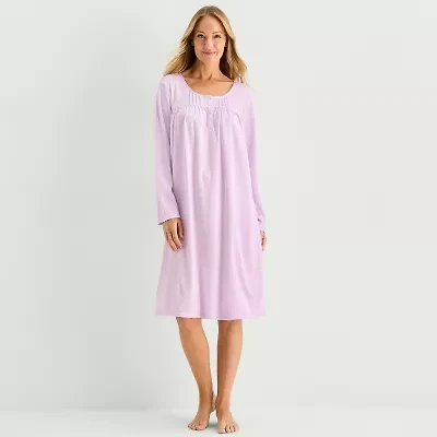 Adonna Womens Round Neck Long Sleeve Nightgown