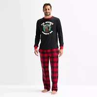North Pole Trading Co. Moose Buffalo Mens Crew Neck Long Sleeve 2-pc. Matching Family Tall Pajama Sets