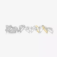 Love Lives Forever (G / Si1-Si2) Womens 2 CT. T.W. Lab Grown White Diamond 10K Gold Round Side Stone 3-Stone Engagement Ring
