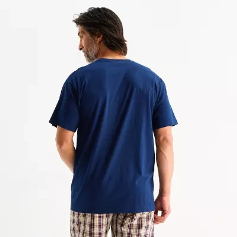 St. John's Bay Mens Crew Neck Short Sleeve Big and Tall Pajama Top