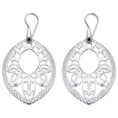 Sterling Silver Design Drop Earrings