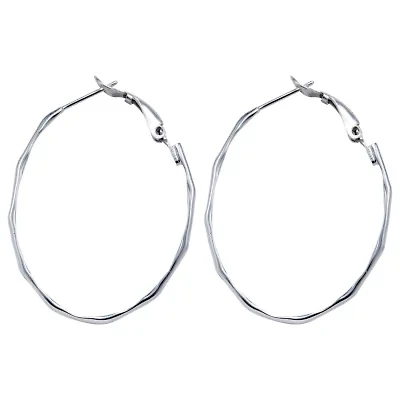 Oval Hoop Earrings Sterling Silver