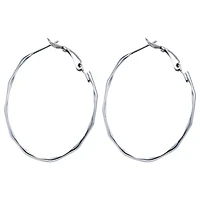 Oval Hoop Earrings Sterling Silver