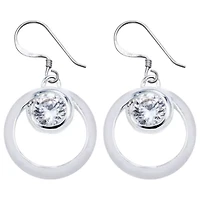 Sterling Silver Cubic Zirconia Drop Earrings