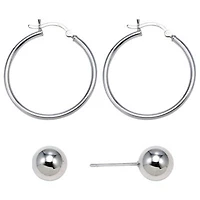 Sterling Silver 2-Pr. Earring Set