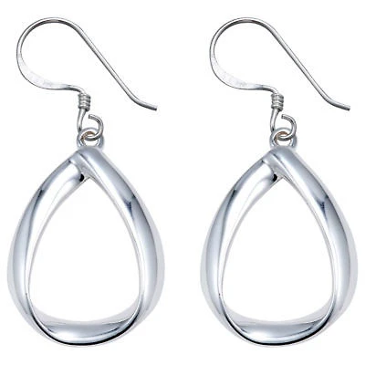 Sterling Silver Open Teardrop Earrings
