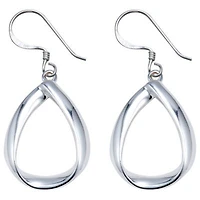Sterling Silver Open Teardrop Earrings