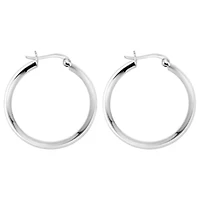 Polished Hoop Earrings Sterling Silver