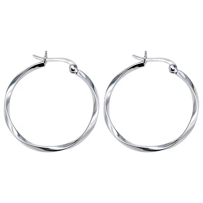 Twist Hoop Earrings Sterling Silver