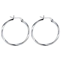 Twist Hoop Earrings Sterling Silver