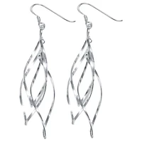 Sterling Silver Open Twist Drop Earrings