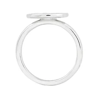 Personally Stackable Sterling Silver White Enamel Peace Ring