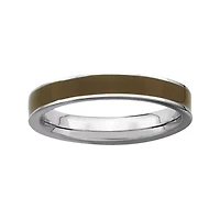 Personally Stackable Sterling Silver Brown Enamel 3.25mm Ring