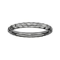 Personally Stackable Black Sterling Silver Hammered Ring