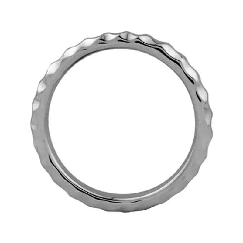 Personally Stackable Black Sterling Silver Hammered Ring