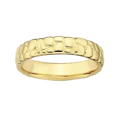 Personally Stackable 18K Yellow Gold Over Sterling Silver Stackable Ring