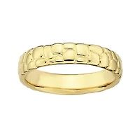 Personally Stackable 18K Yellow Gold Over Sterling Silver Stackable Ring