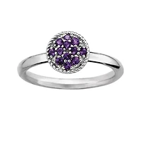 Personally Stackable Genuine Amethyst Sterling Silver Stackable Ring