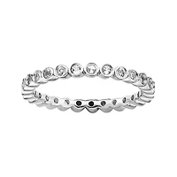 Personally Stackable Genuine White Topaz Sterling Silver Ring