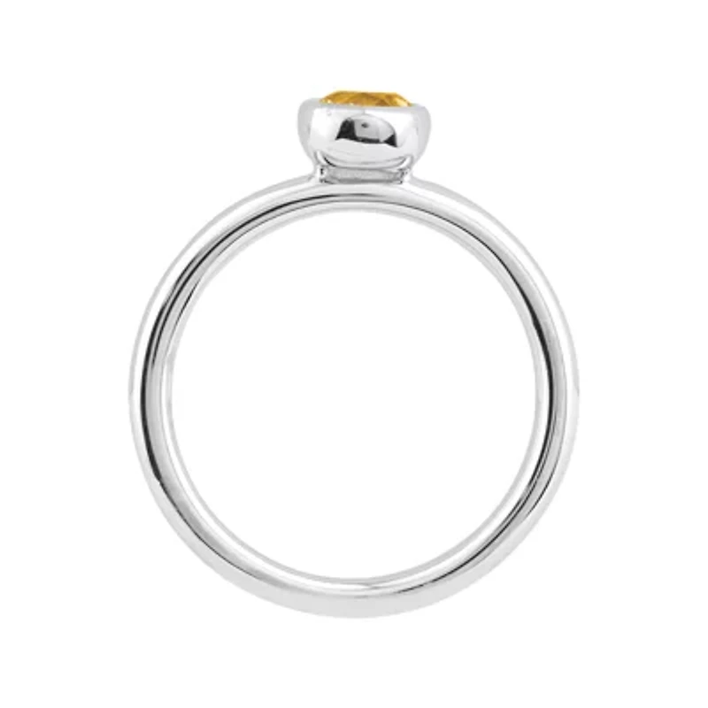 Personally Stackable 5mm Round Genuine Citrine Ring