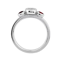 Personally Stackable Double Garnet & Diamond-Accent Ring