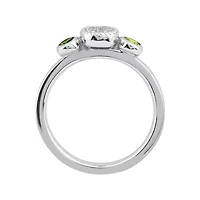 Personally Stackable Double Peridot & Diamond-Accent Ring
