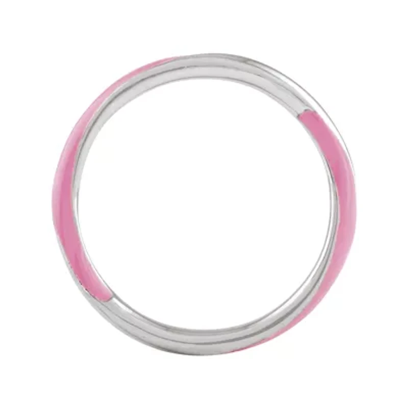 Personally Stackable Sterling Silver Twisted Pink Enamel Ring