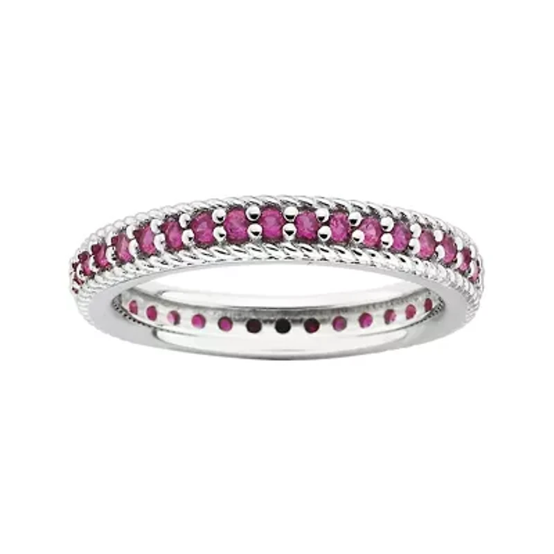 Personally Stackable Lab-Created Ruby Eternity Ring