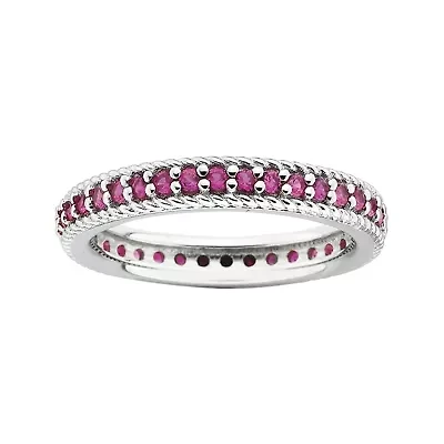 Personally Stackable Lab-Created Ruby Eternity Ring