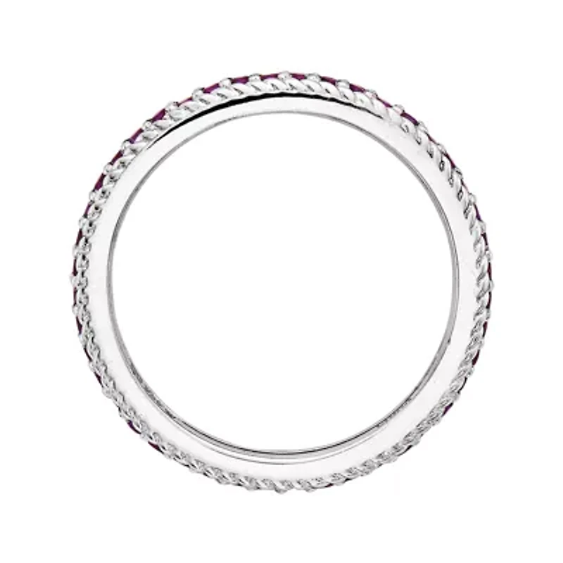 Personally Stackable Lab-Created Ruby Eternity Ring