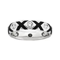 Personally Stackable Cubic Zirconia and Enamel Ring