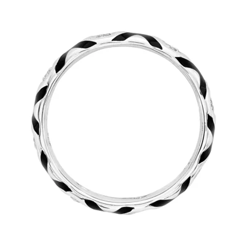 Personally Stackable Cubic Zirconia and Enamel Ring