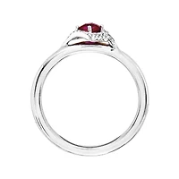 Personally Stackable 1/10 CT. T.W. Diamond and Lab-Created Ruby Ring