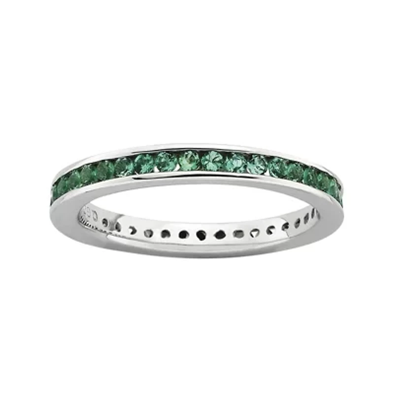 Personally Stackable Lab-Created Emerald Eternity Ring