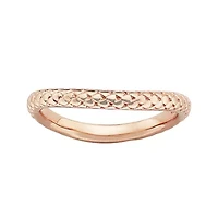 Personally Stackable 18K Rose Gold Over Sterling Silver Cable Wave Ring