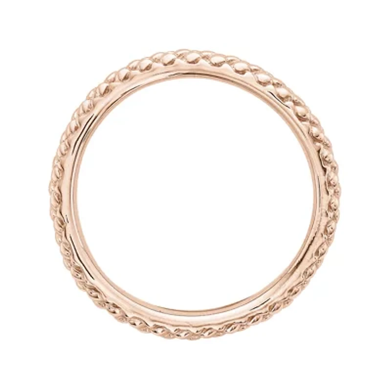 Personally Stackable 18K Rose Gold Over Sterling Silver Cable Wave Ring