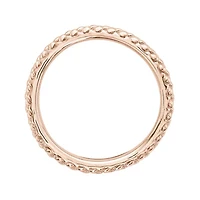 Personally Stackable 18K Rose Gold Over Sterling Silver Cable Wave Ring