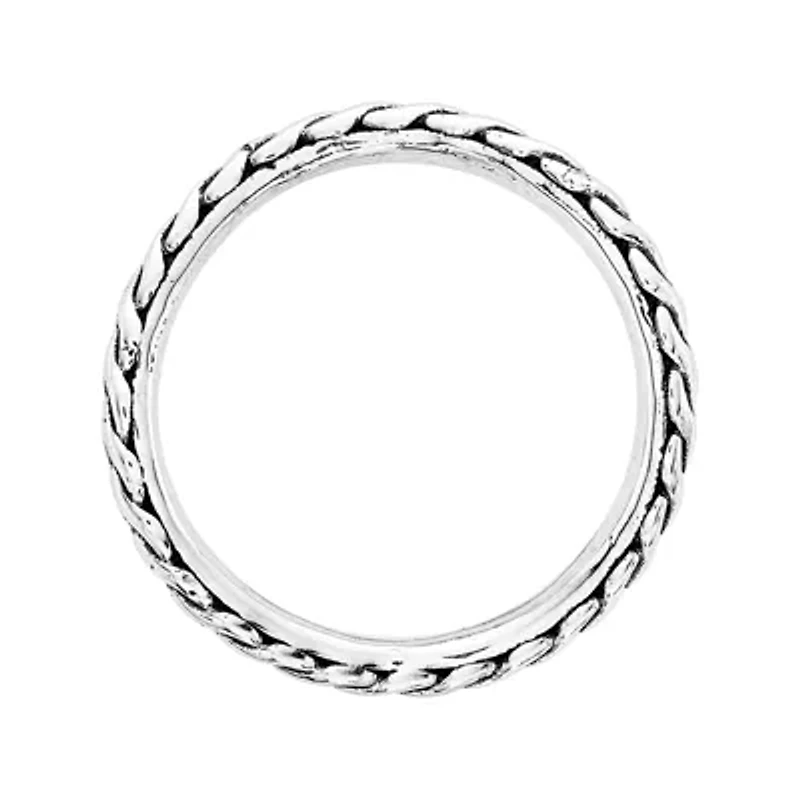 Personally Stackable Sterling Silver Woven Wave Ring