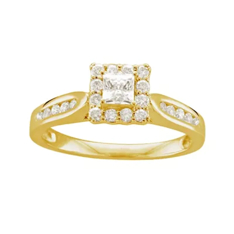 1/2 CT. T.W. Diamond 14K Yellow Gold Princess Ring