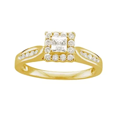 1/2 CT. T.W. Diamond 14K Yellow Gold Princess Ring