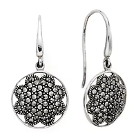 Pavé Marcasite Sterling Silver Drop Earrings