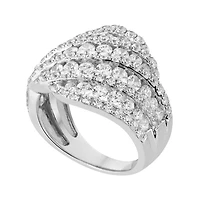 3 CT.T.W. Natural Diamond 10K White Gold Swirl Cocktail Ring